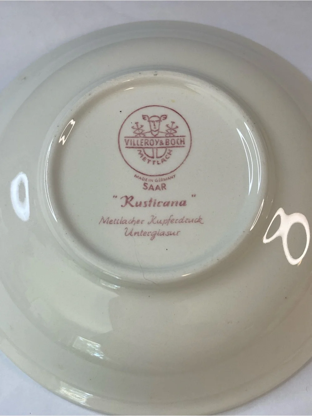 Villeroy & Boch SAAR Rusticana Berry Fruit Bowl Set Red Mettlach Germany
